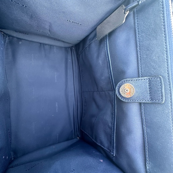 Coach Crosby Two Tone Blue Python Embossed and Leather Carryall Tote - Picture 5 of 10